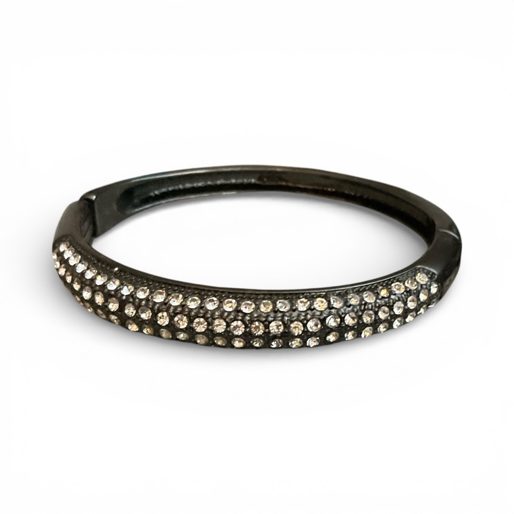 Gunmetal Rhinestone Hinge Bracelet